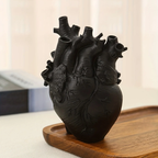 Anatomical Heart Vase, Resin Material, Textured Design