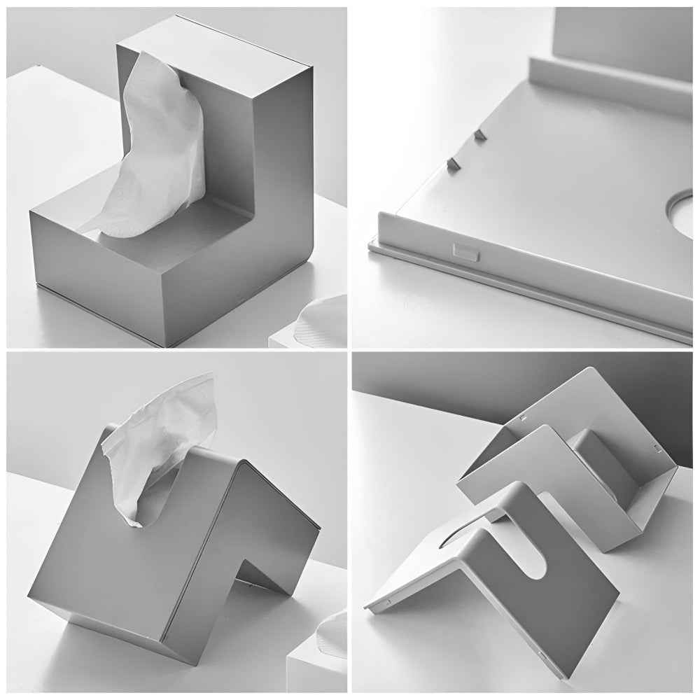 Brix Tissuehouder | Ruimtebesparend L-Design, Lichtgewicht Kunststof
