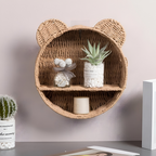 Animal Shaped Wall Shelf Natural Rattan Wall Mounted