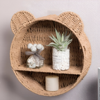 Animal Shaped Wall Shelf Natural Rattan Wall Mounted