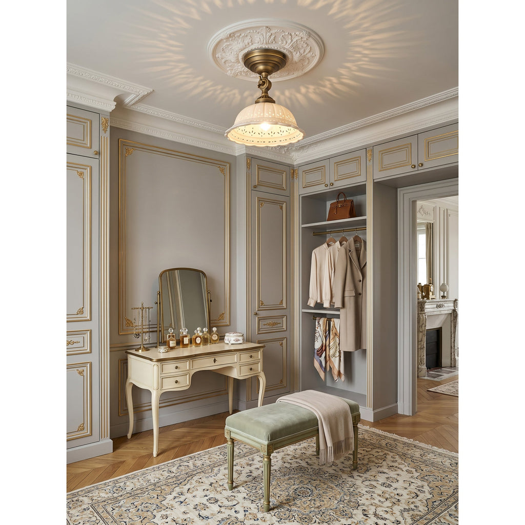 Anita Ceramic Semi-Flush Ceiling Light