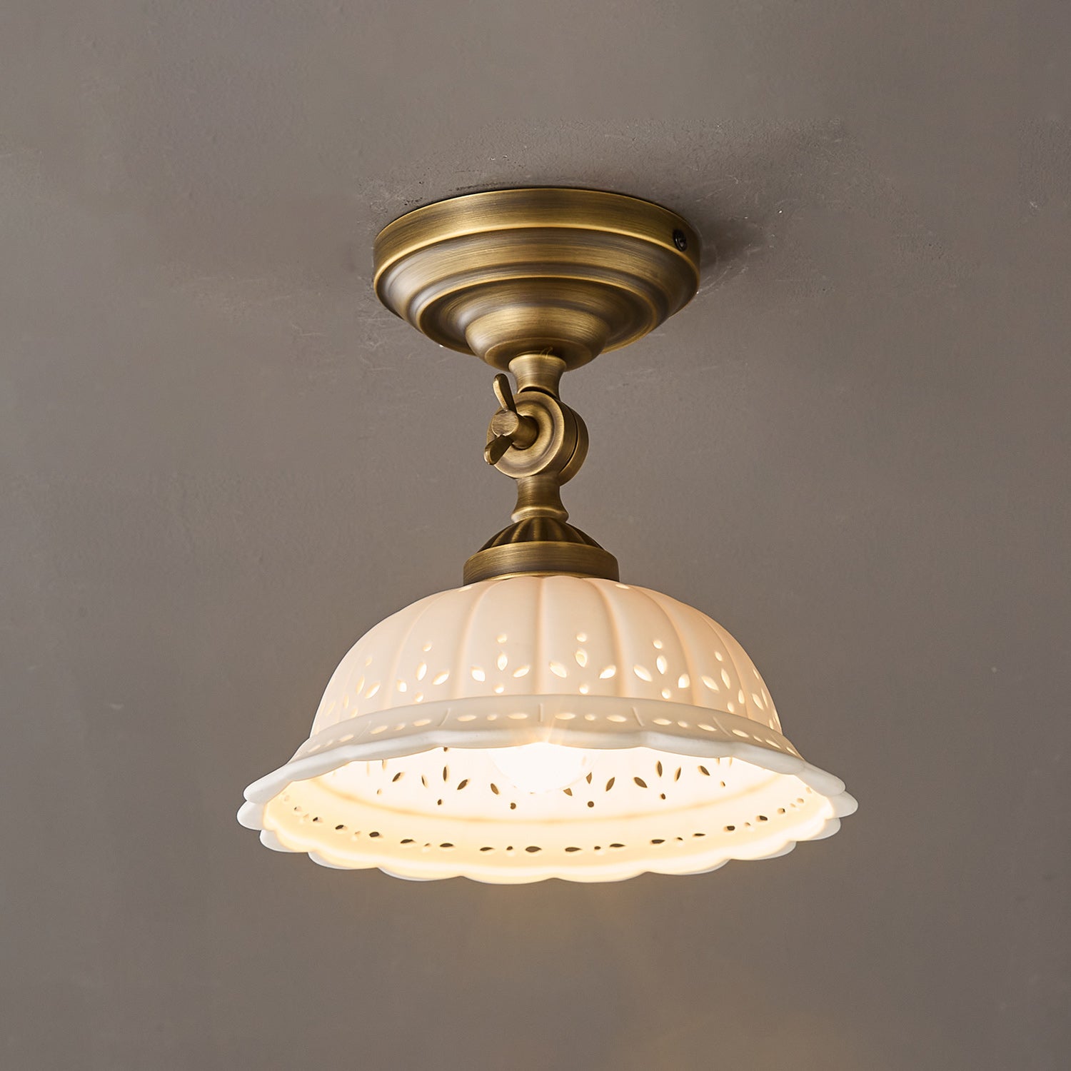 Anita Ceramic Semi-Flush Ceiling Light