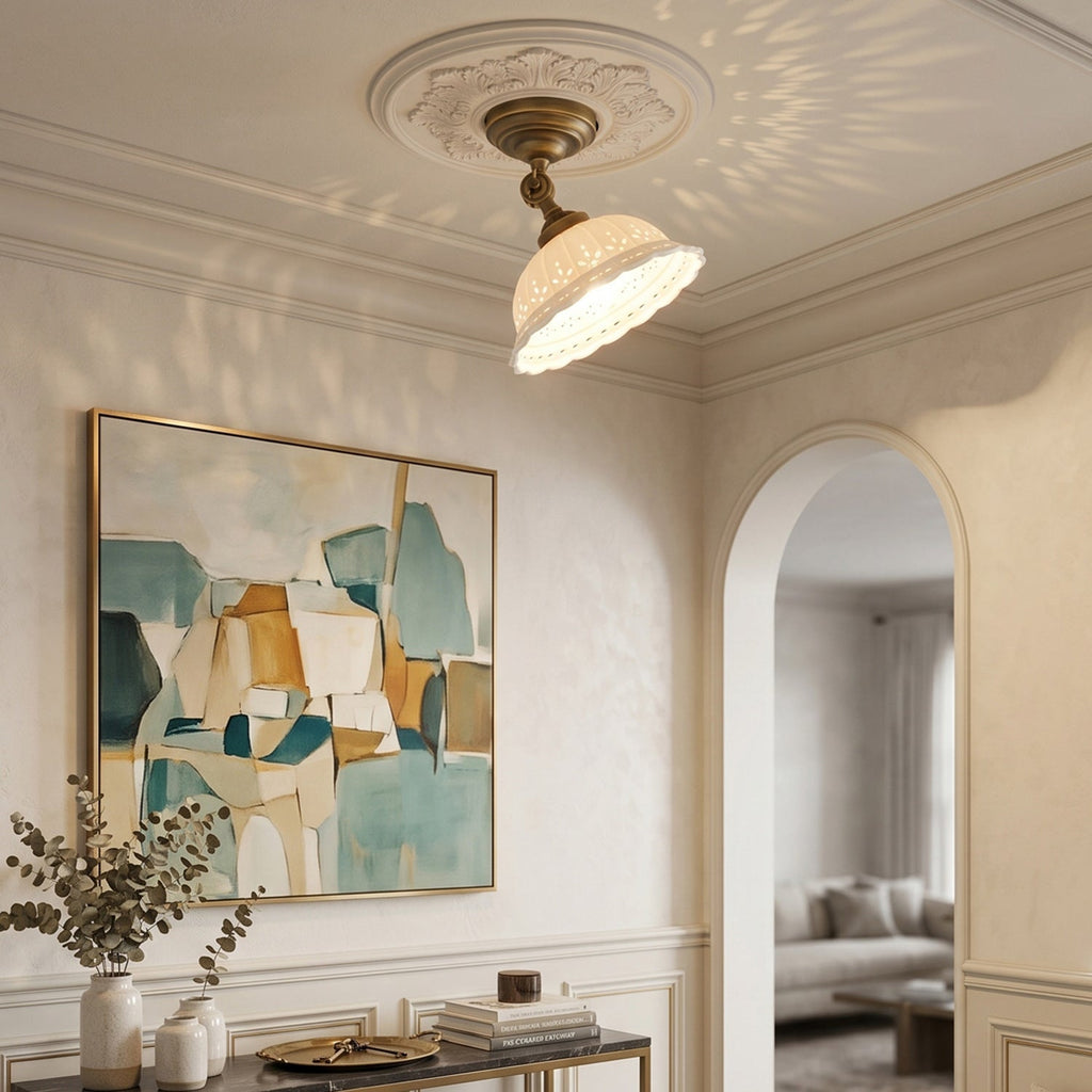 Anita Ceramic Semi-Flush Ceiling Light