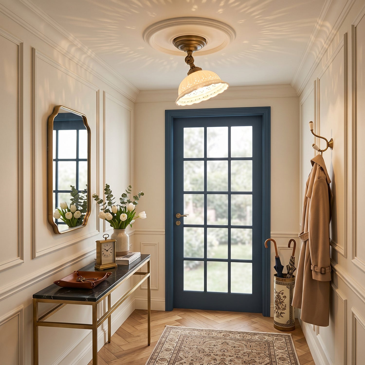 Anita Ceramic Semi-Flush Ceiling Light
