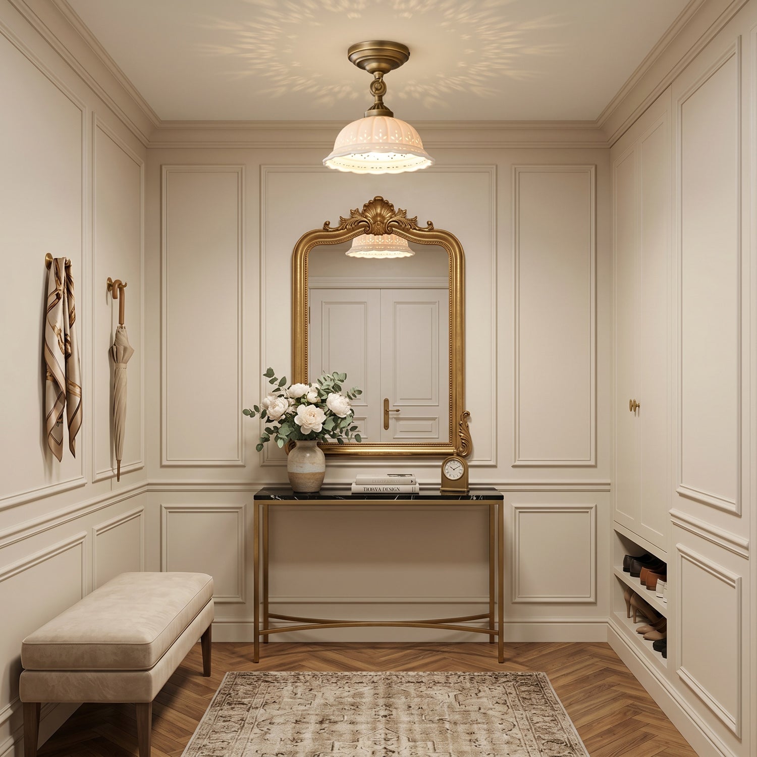 Anita Ceramic Semi-Flush Ceiling Light
