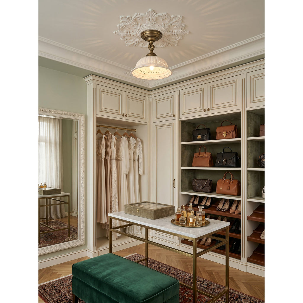 Anita Ceramic Semi-Flush Ceiling Light