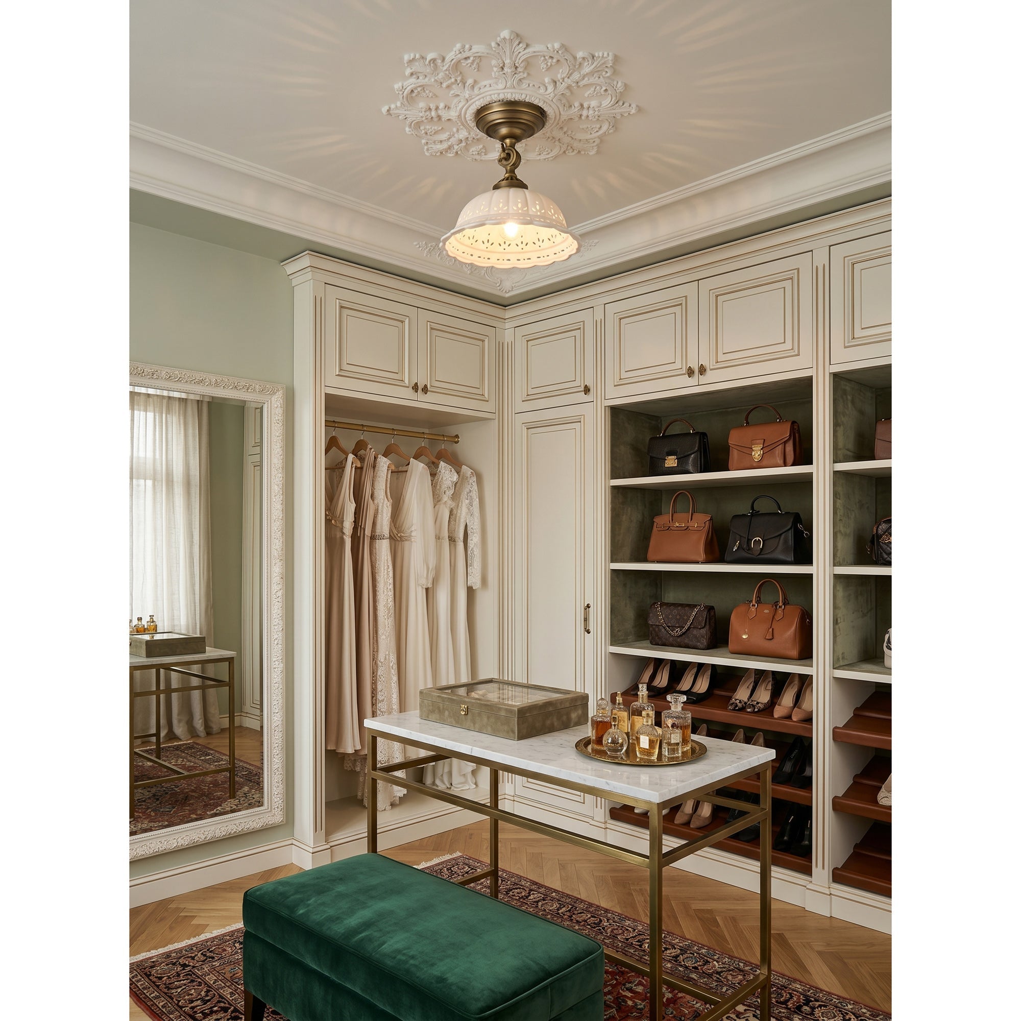 Anita Ceramic Semi-Flush Ceiling Light