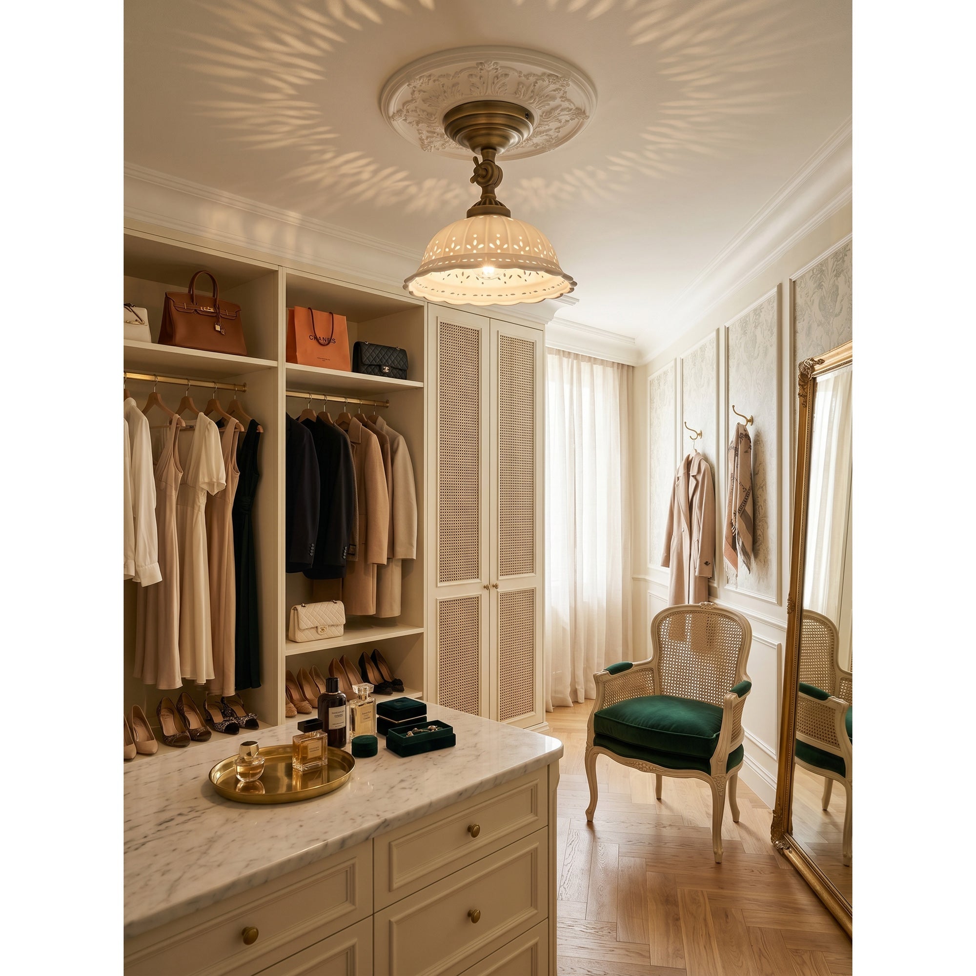 Anita Ceramic Semi-Flush Ceiling Light