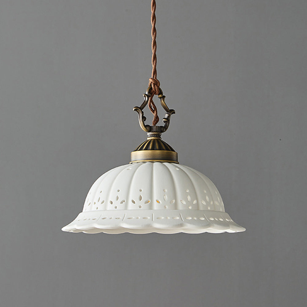Anita Plug-In Ceramic Swag Pendant Light