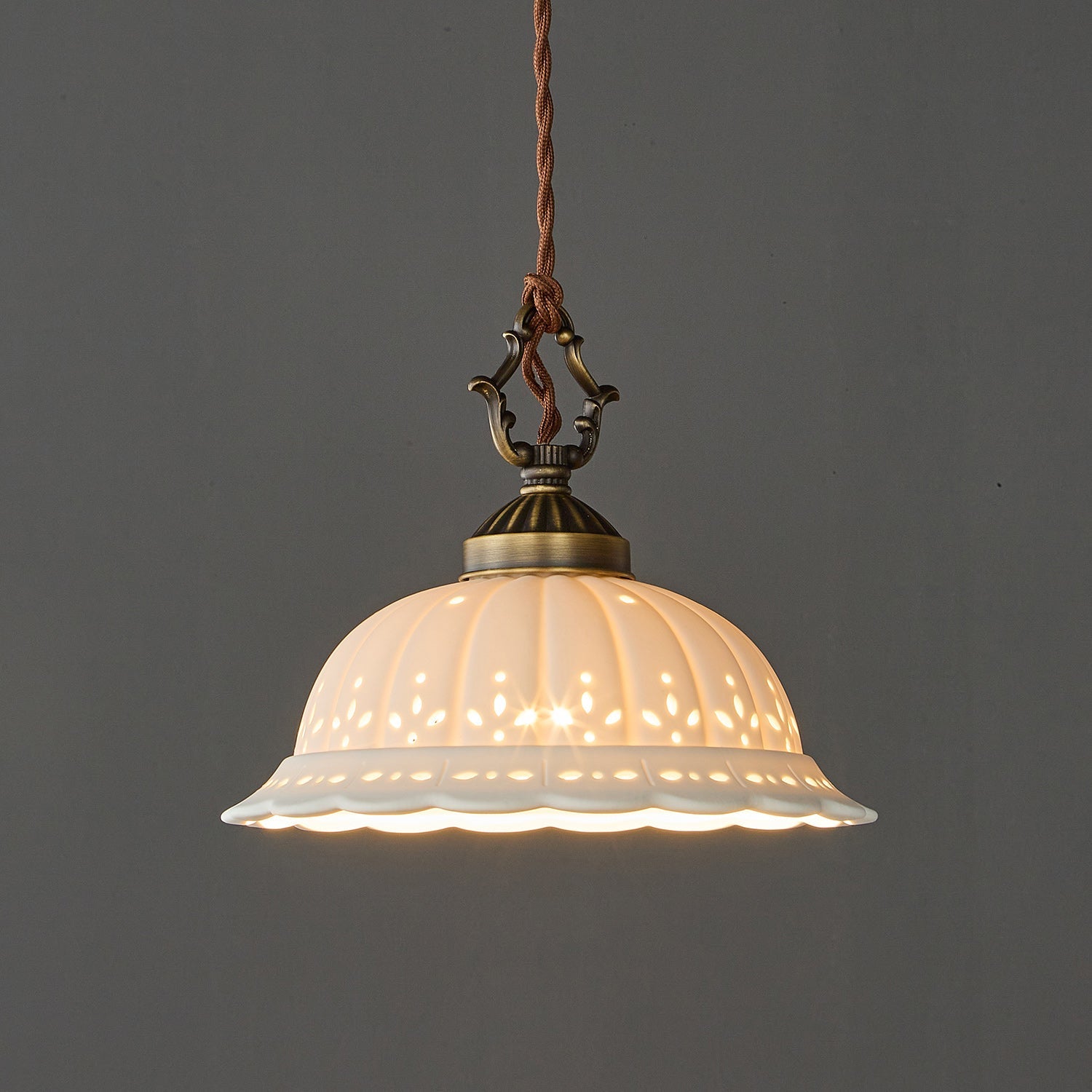 Anita Plug-In Ceramic Swag Pendant Light