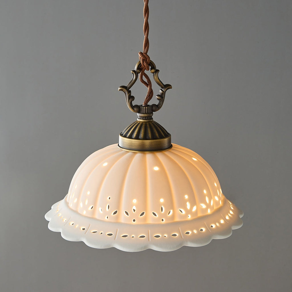 Anita Plug-In Ceramic Swag Pendant Light