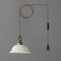 Anita Plug-In Ceramic Swag Pendant Light