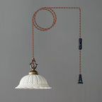 Anita Plug-In Ceramic Swag Pendant Light