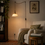 Anita Plug-In Ceramic Swag Pendant Light