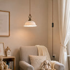 Anita Plug-In Ceramic Swag Pendant Light