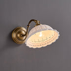 Anita Vintage Ceramic Wall Sconce with Brass Arm