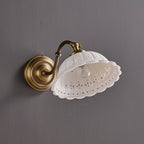 Anita Vintage Ceramic Wall Sconce with Brass Arm