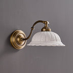 Anita Vintage Ceramic Wall Sconce with Brass Arm