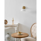Anita Vintage Ceramic Wall Sconce with Brass Arm