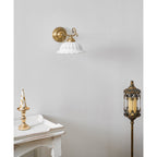 Anita Vintage Ceramic Wall Sconce with Brass Arm