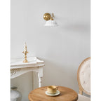 Anita Vintage Ceramic Wall Sconce with Brass Arm
