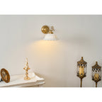 Anita Vintage Ceramic Wall Sconce with Brass Arm