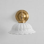 Anita Vintage Ceramic Wall Sconce with Brass Arm
