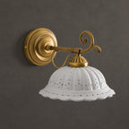 Anita Vintage Ceramic Wall Sconce with Brass Arm