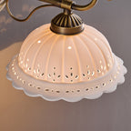 Anita Vintage Ceramic Wall Sconce with Brass Arm