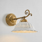 Anita Vintage Ceramic Wall Sconce with Brass Arm