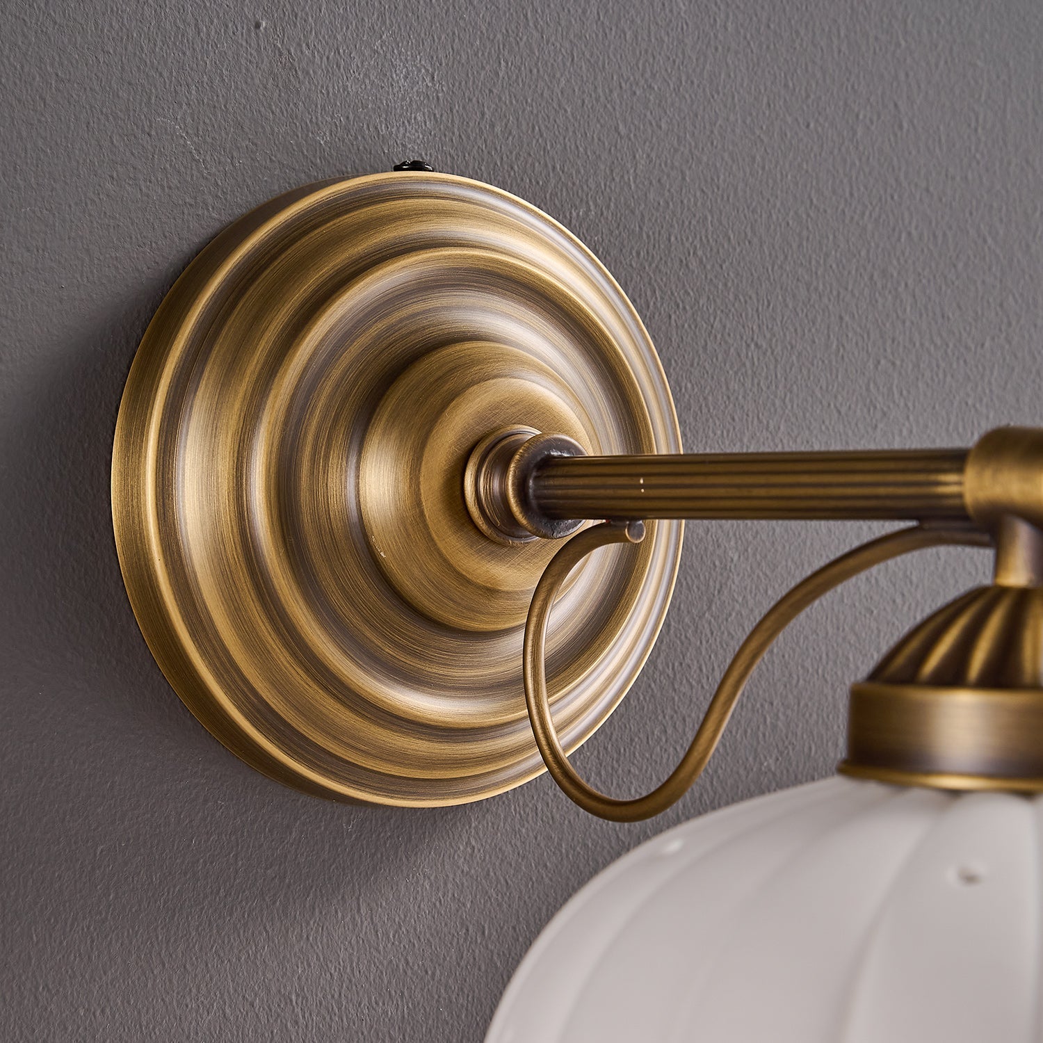 Anita Vintage Ceramic Wall Sconce with Brass Arm