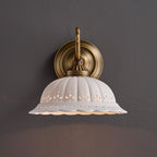 Anita Vintage Ceramic Wall Sconce with Brass Arm