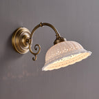 Anita Vintage Ceramic Wall Sconce with Brass Arm