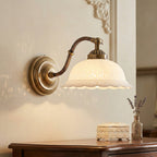 Anita Vintage Ceramic Wall Sconce with Brass Arm