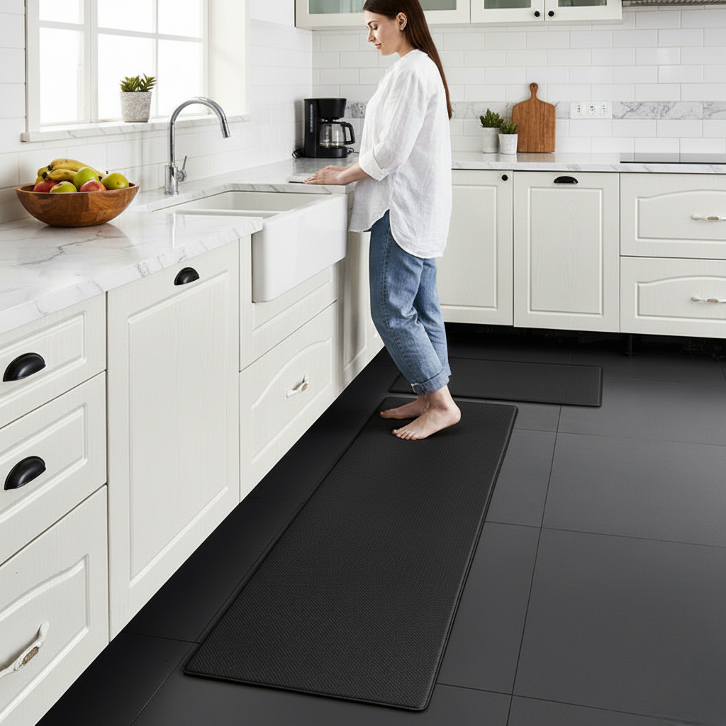 Anti-Fatigue Non-Slip Kitchen Mat – Soft PVC Rectangle Mats in Multiple Sizes