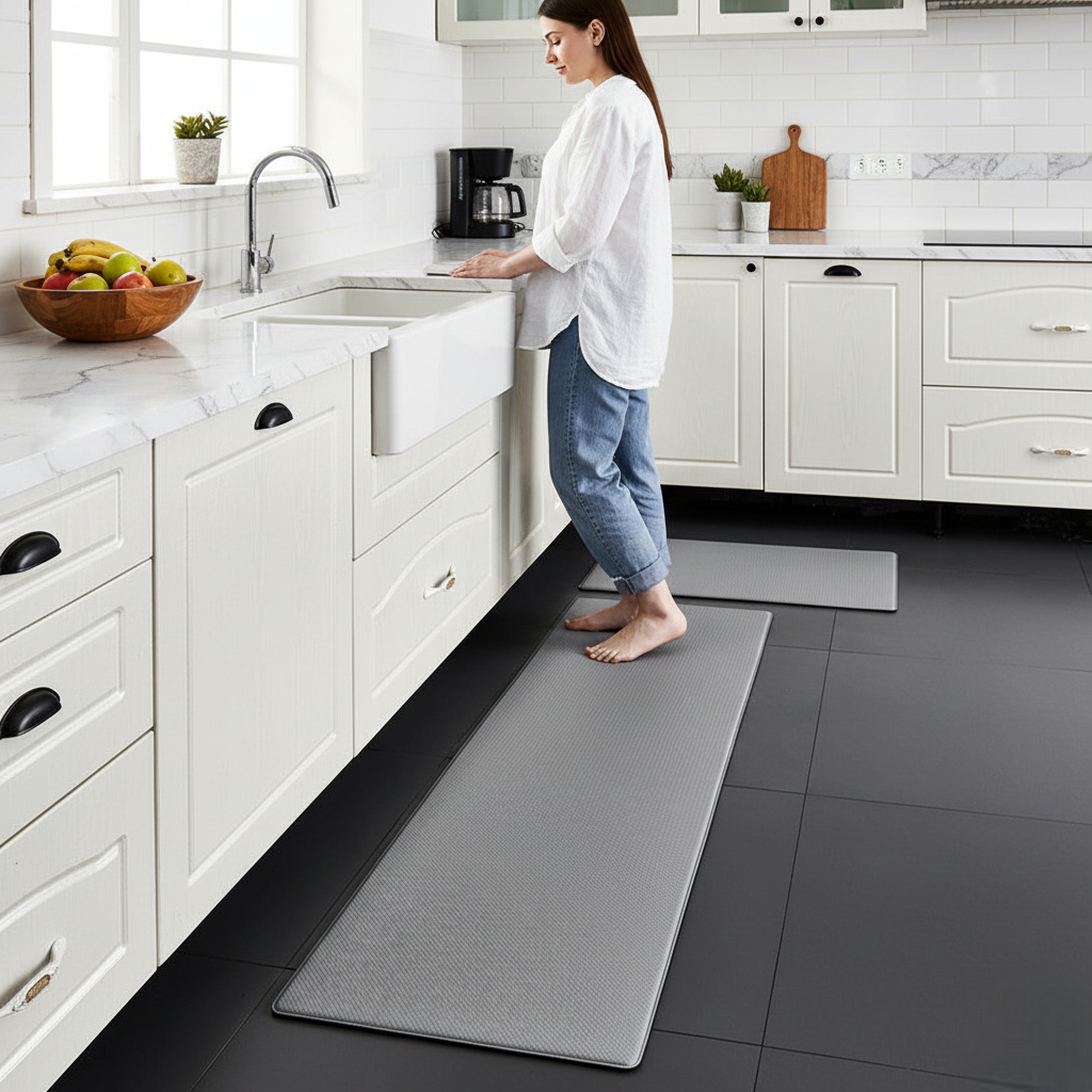 Anti-Fatigue Non-Slip Kitchen Mat – Soft PVC Rectangle Mats in Multiple Sizes