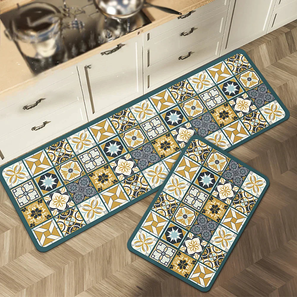 Kitchen Rug Anti Slip Polyester Washable, Comfort & Safety for Your Space