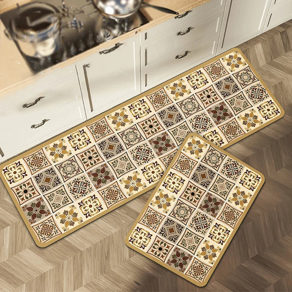 Kitchen Rug Anti Slip Polyester Washable, Comfort & Safety for Your Space
