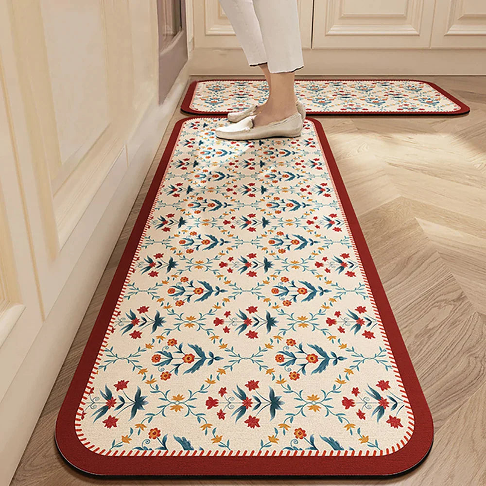 Kitchen Rug Anti Slip Polyester Washable, Comfort & Safety for Your Space