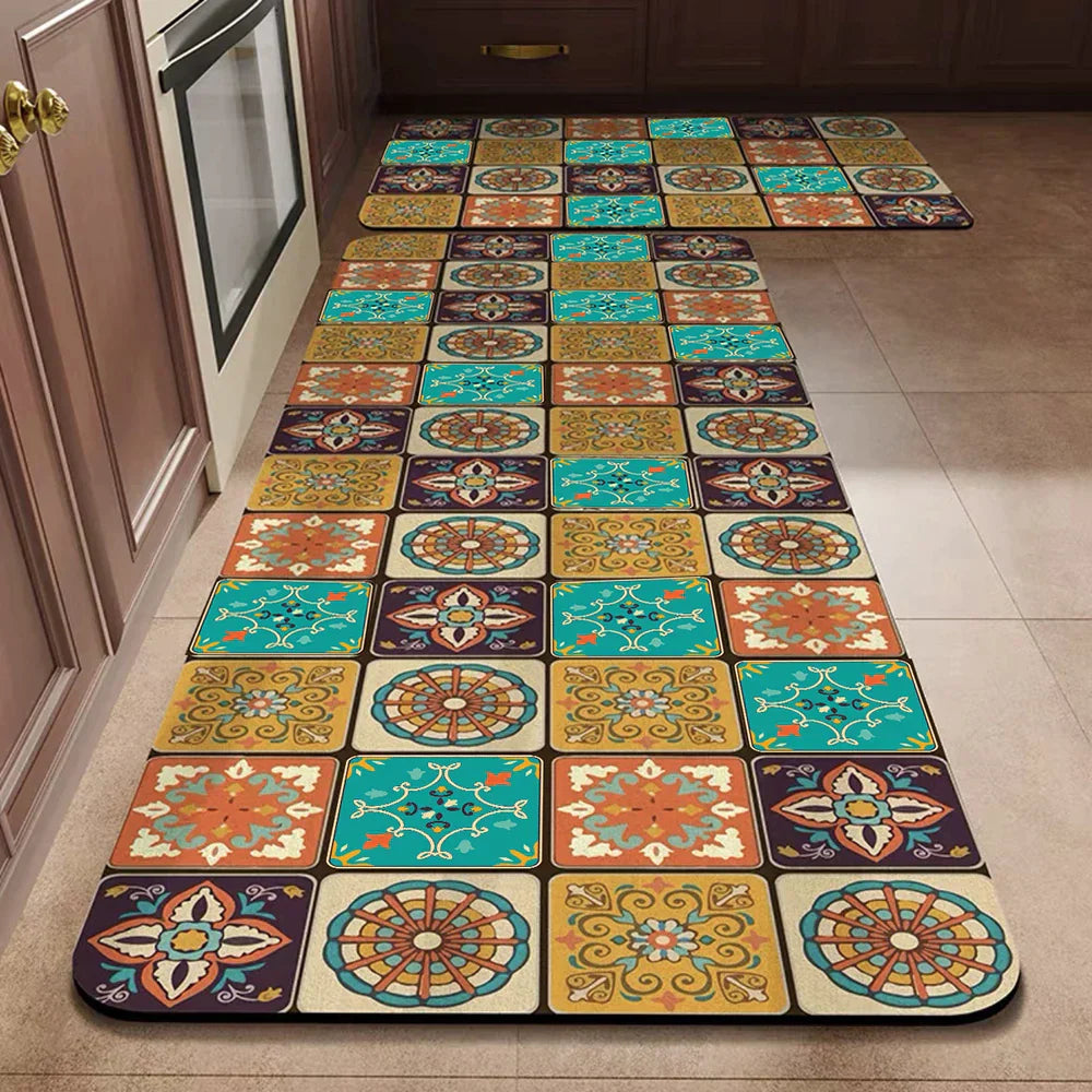 Kitchen Rug Anti Slip Polyester Washable, Comfort & Safety for Your Space