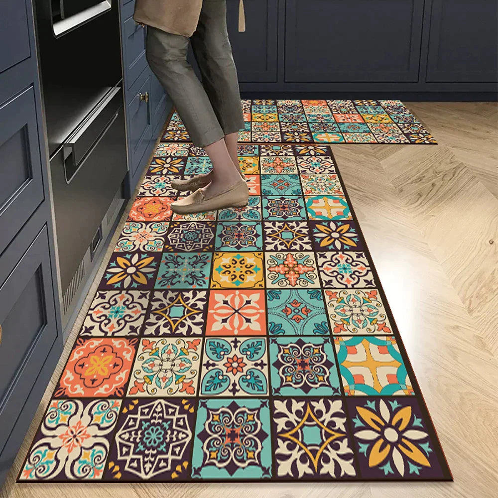 Kitchen Rug Anti Slip Polyester Washable, Comfort & Safety for Your Space
