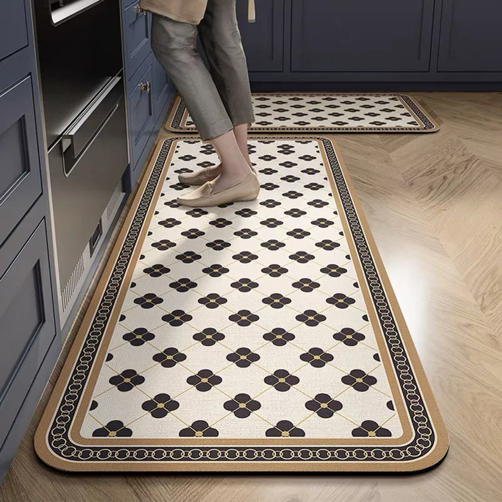 Kitchen Rug Anti Slip Polyester Washable, Comfort & Safety for Your Space