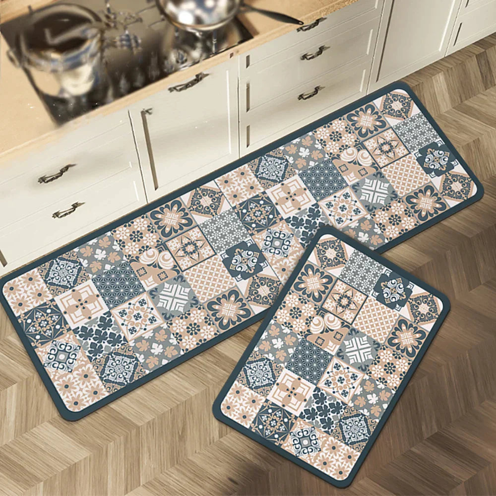 Kitchen Rug Anti Slip Polyester Washable, Comfort & Safety for Your Space