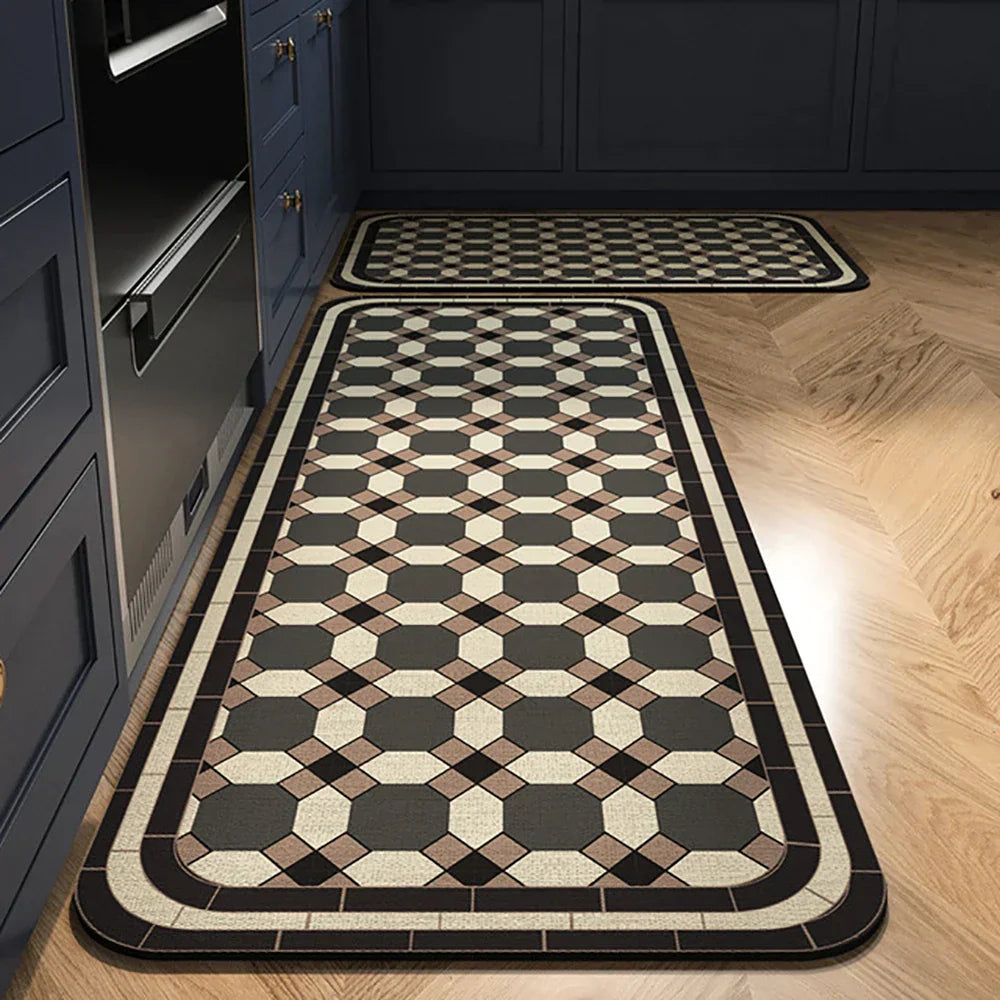 Kitchen Rug Anti Slip Polyester Washable, Comfort & Safety for Your Space