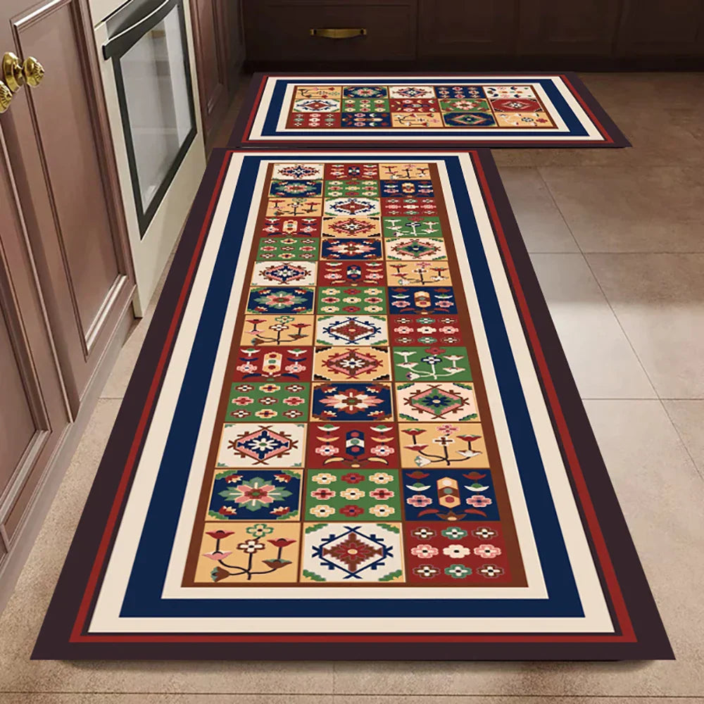 Kitchen Rug Anti Slip Polyester Washable, Comfort & Safety for Your Space