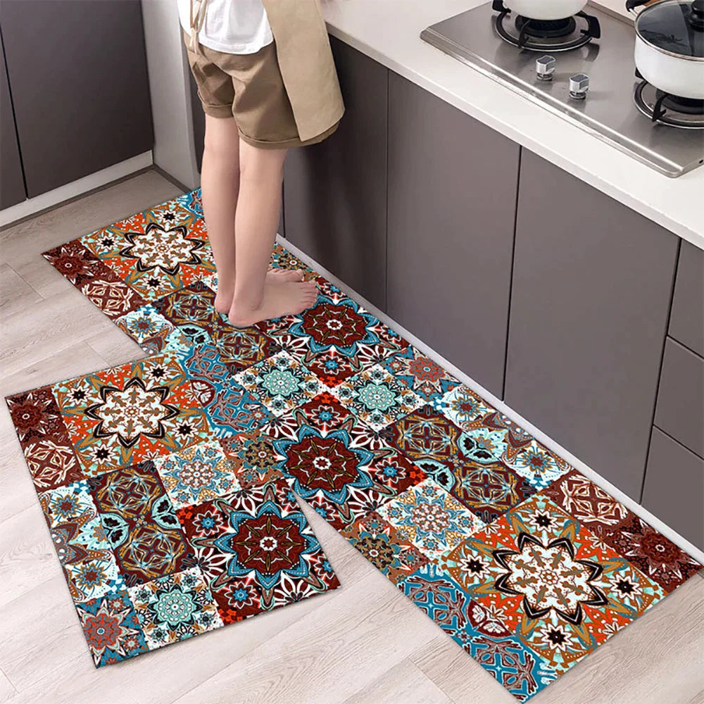Kitchen Rug Anti Slip Polyester Washable, Comfort & Safety for Your Space