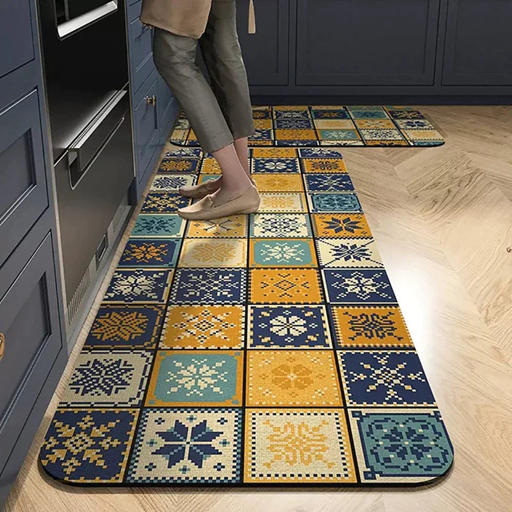Kitchen Rug Anti Slip Polyester Washable, Comfort & Safety for Your Space
