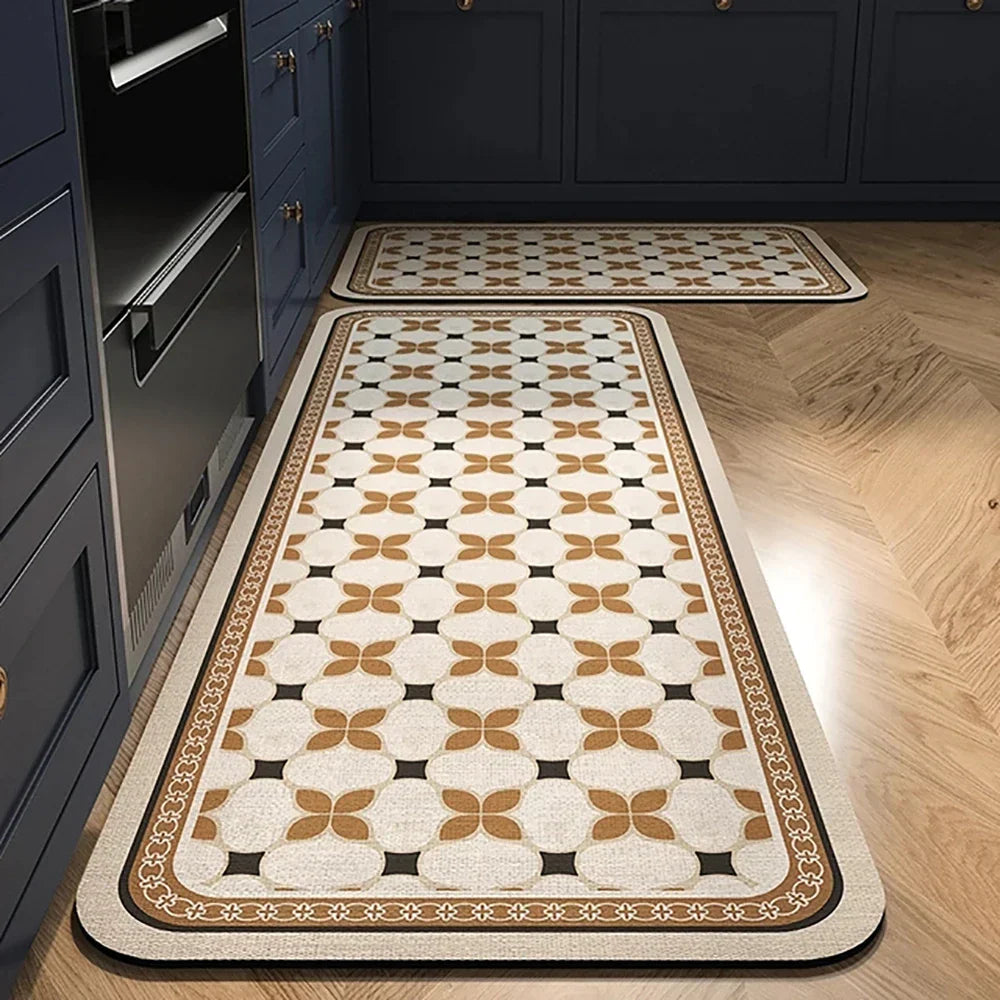 Kitchen Rug Anti Slip Polyester Washable, Comfort & Safety for Your Space