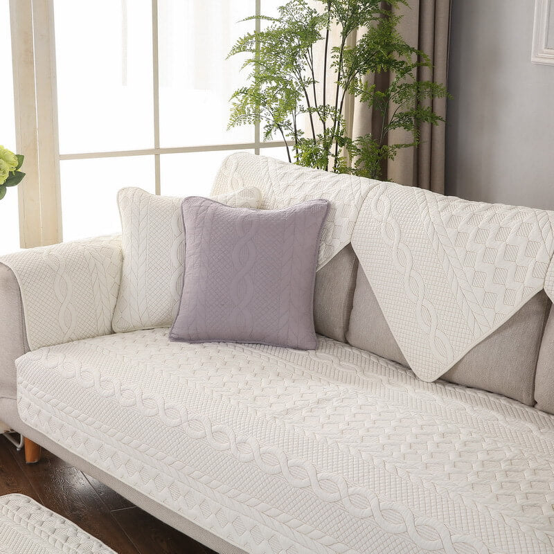 Sectional Couch Cover Velvet Plush Anti Slip Furniture Protector