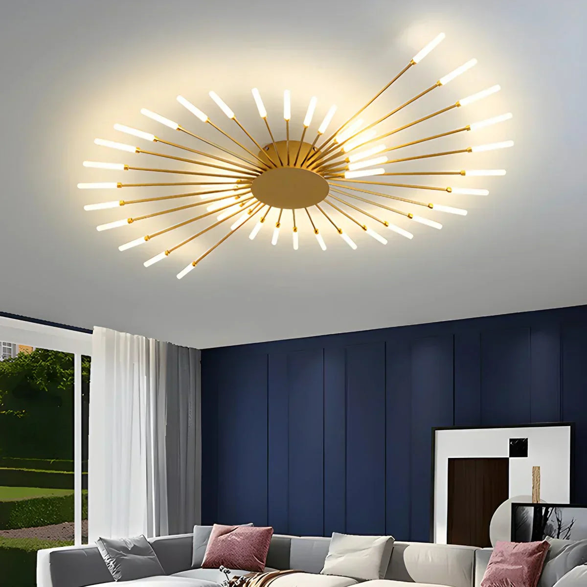 Kora LED Plafondlamp | Dimbaar, Modern Design in Zwart of Goud